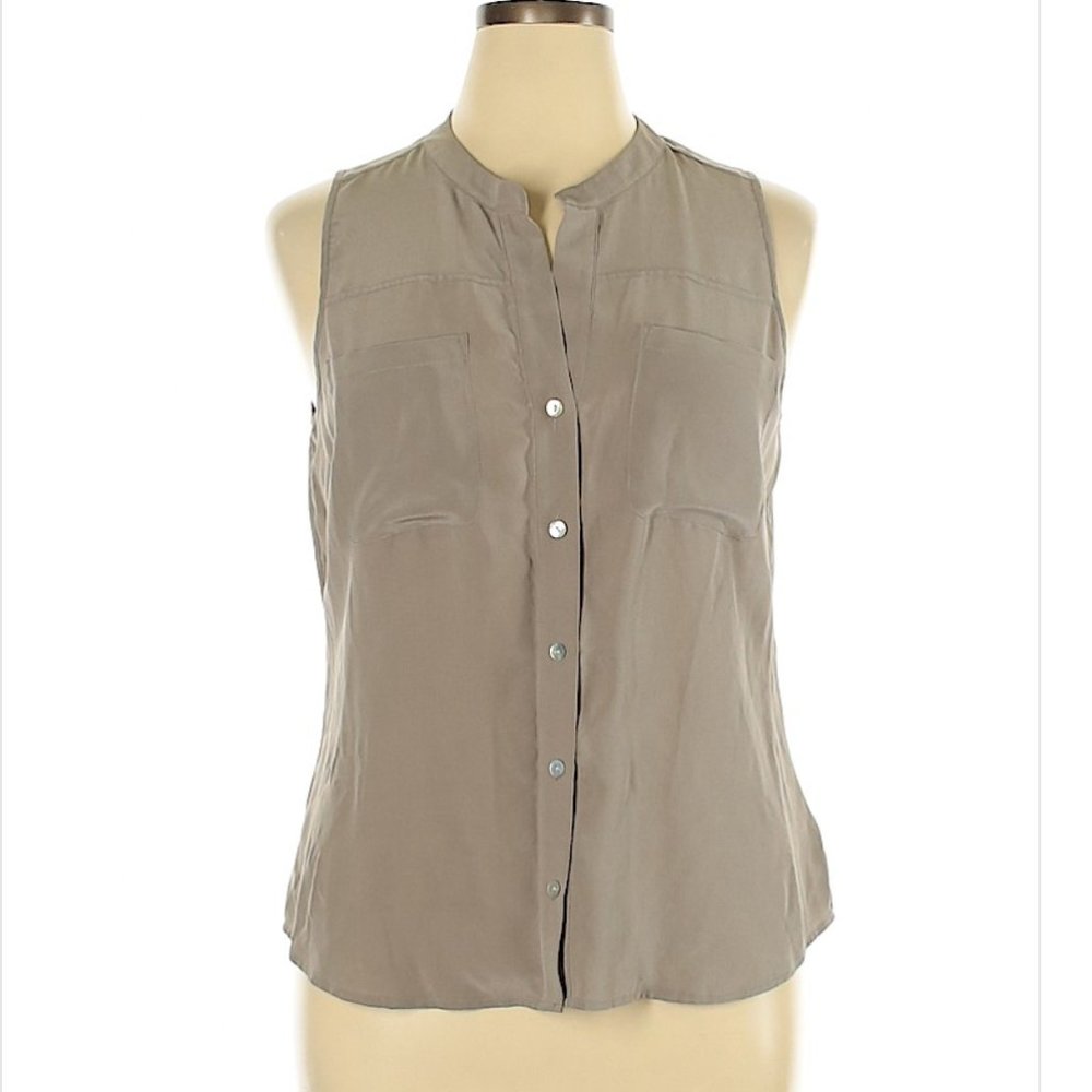 Max Studio 100% Silk Sleeveless Top XL